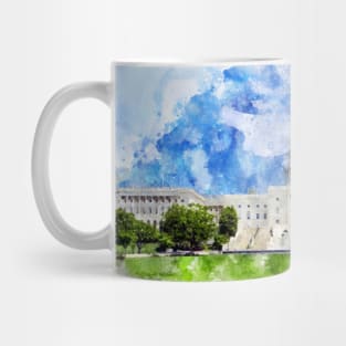 United States Capitol in Washington DC Watercolor - 01 Mug